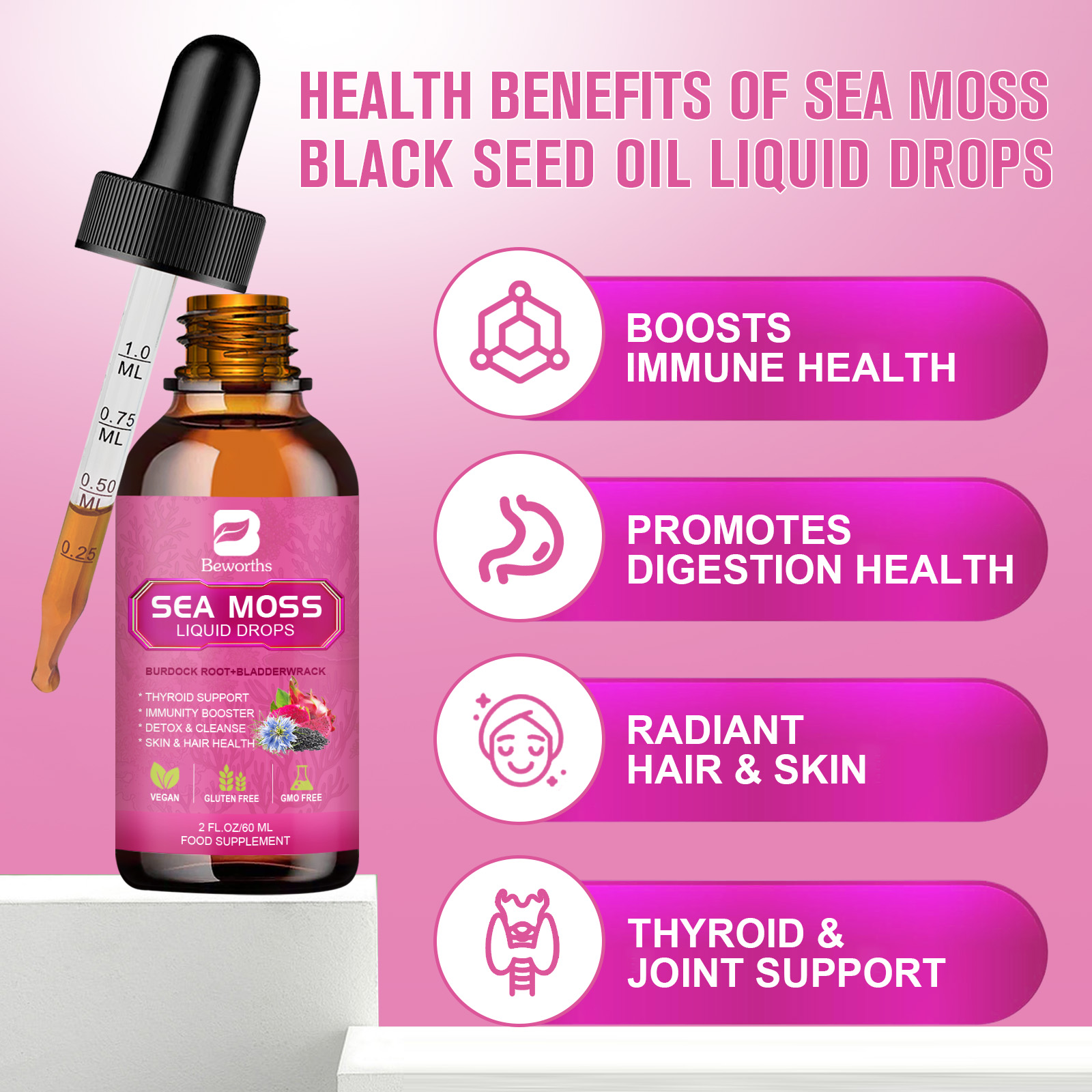 BEWORTHS 3000MG Seamoss Liquid - Root Stimulator Liquid บทวิจารณ์และราคา