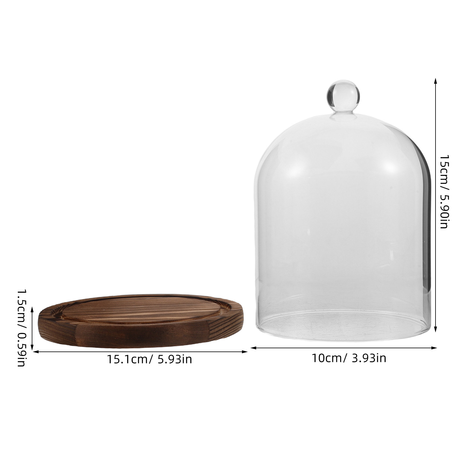 Clear Glass Bell Jar Dome for  - Plastic Dome Clear บทวิจารณ์และราคา